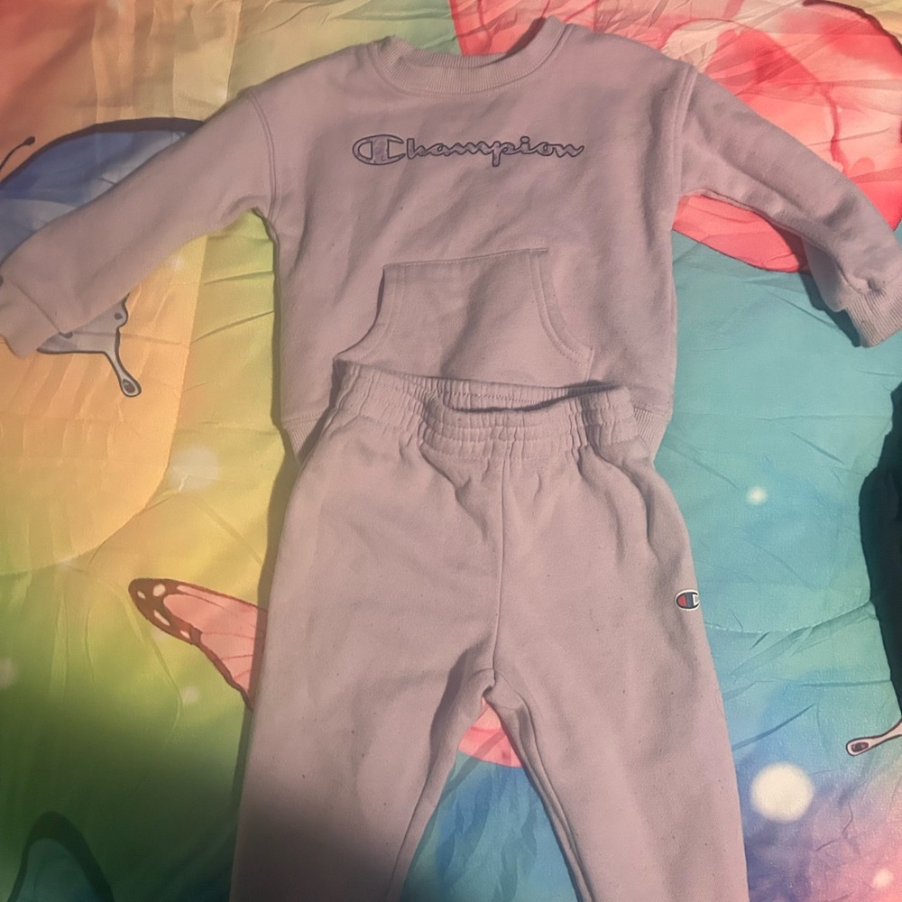 Champion Kids Light Purple Sweatpants and Top Set